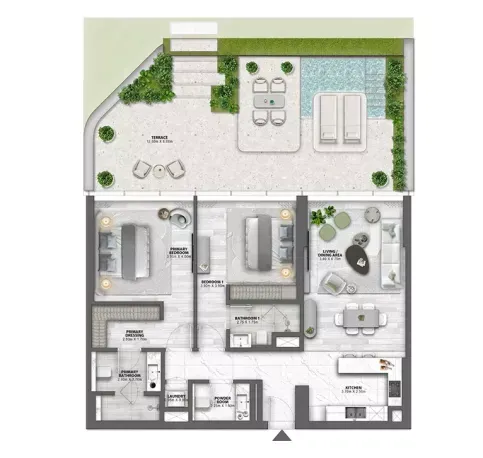 2 bedroom Apartment Floorplan