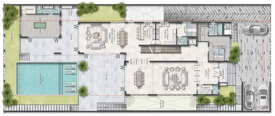7BR villa damac island floorplan