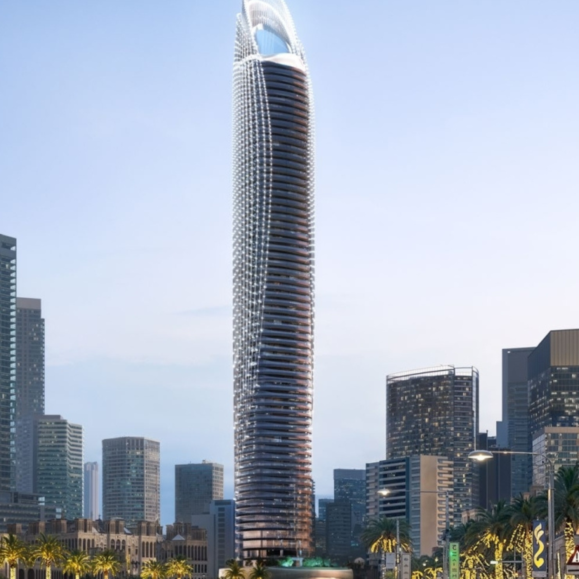 Binghatti Skyblade is a striking high-rise residential tower by Binghatti, showcasing a sleek architectural silhouette within Dubai’s dynamic skyline. Offering premium studios, luxury apartments, and exclusive royal suites with private pools.