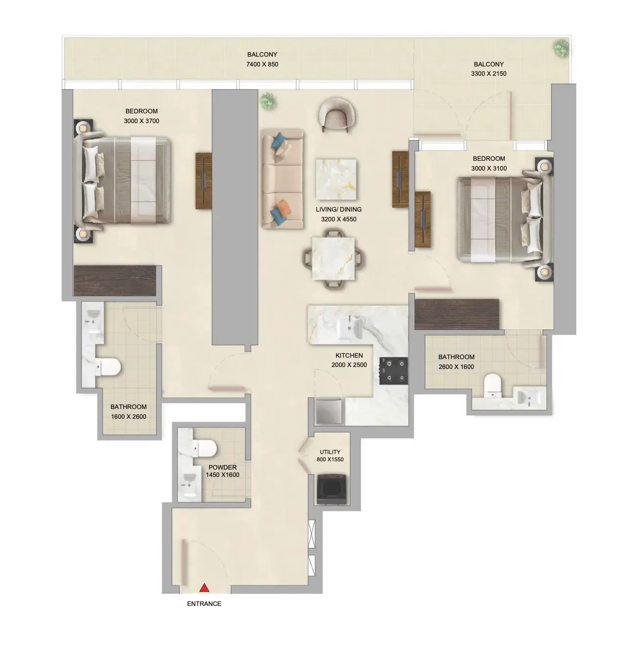 The Pinnacle at Sobha Central Floor Plans