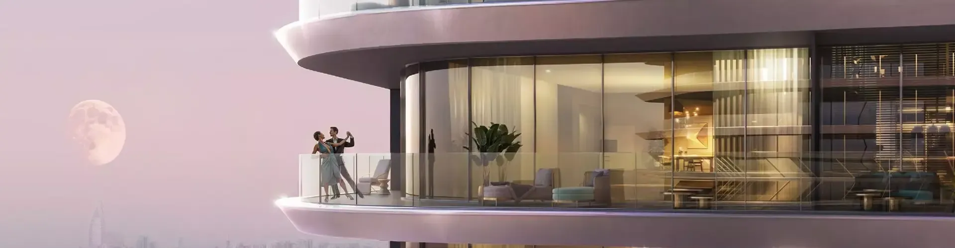 Close up of the signature Binghatti balcony design at Binghatti Hills