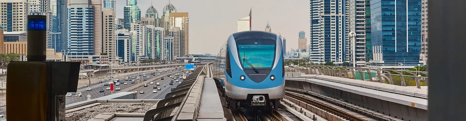 Official RTA map of the Dubai Metro Blue Line showing the 14 stations connecting Mirdif, Silicon Oasis, and Creek Harbour