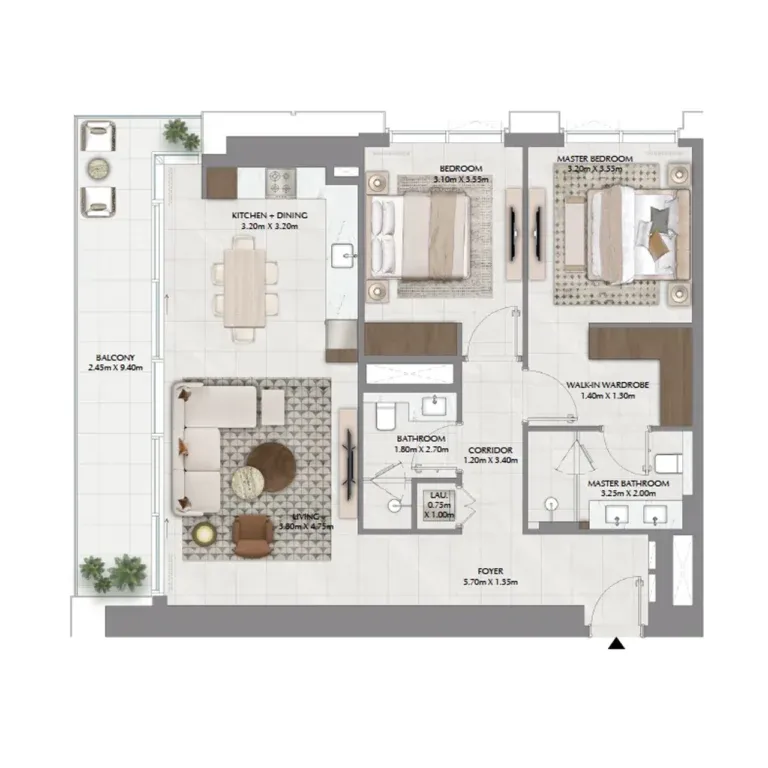 lyvia by palace 2br apartment floorplan