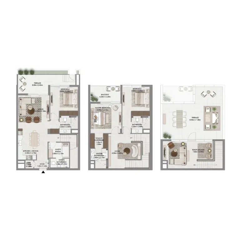 lyvia by palace 3br townhouses floorplan