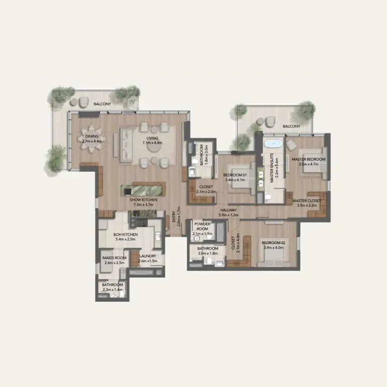 Maravelle Residences at Ghaf Woods Floor Plans