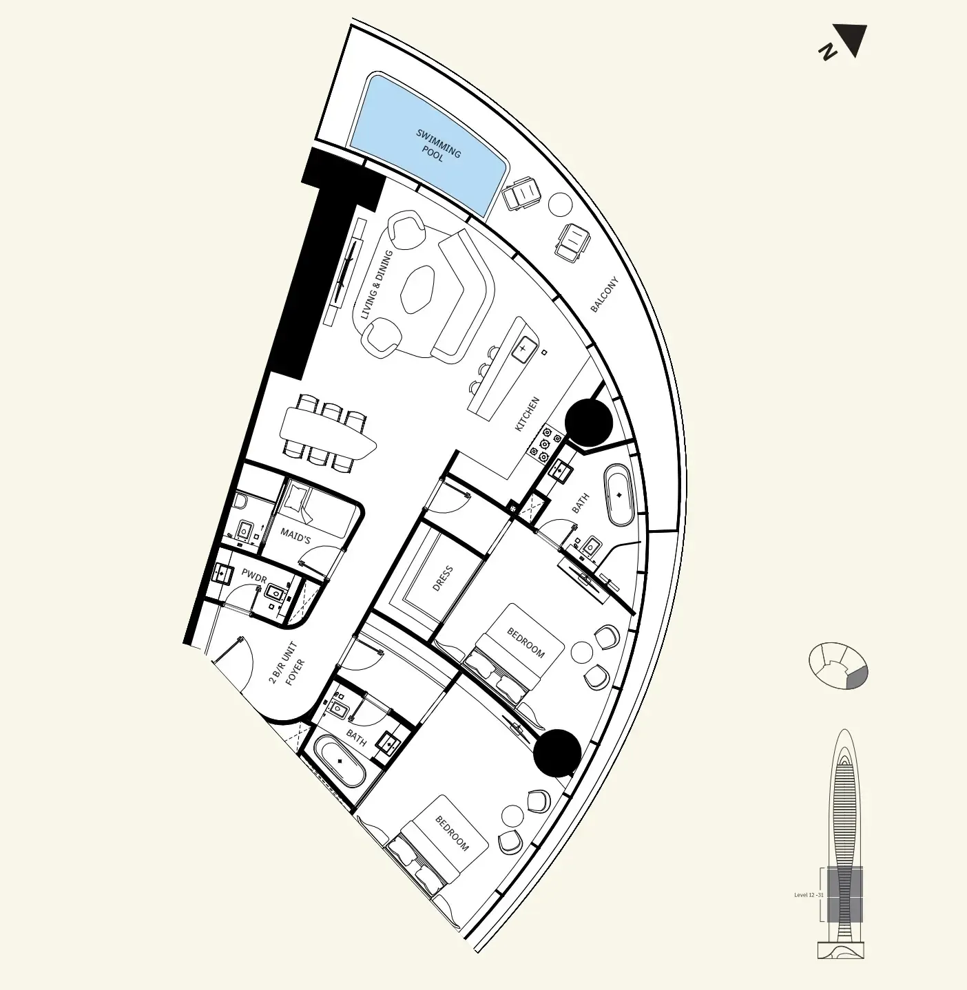 Mercedes-Benz Places by Binghatti Floor Plans