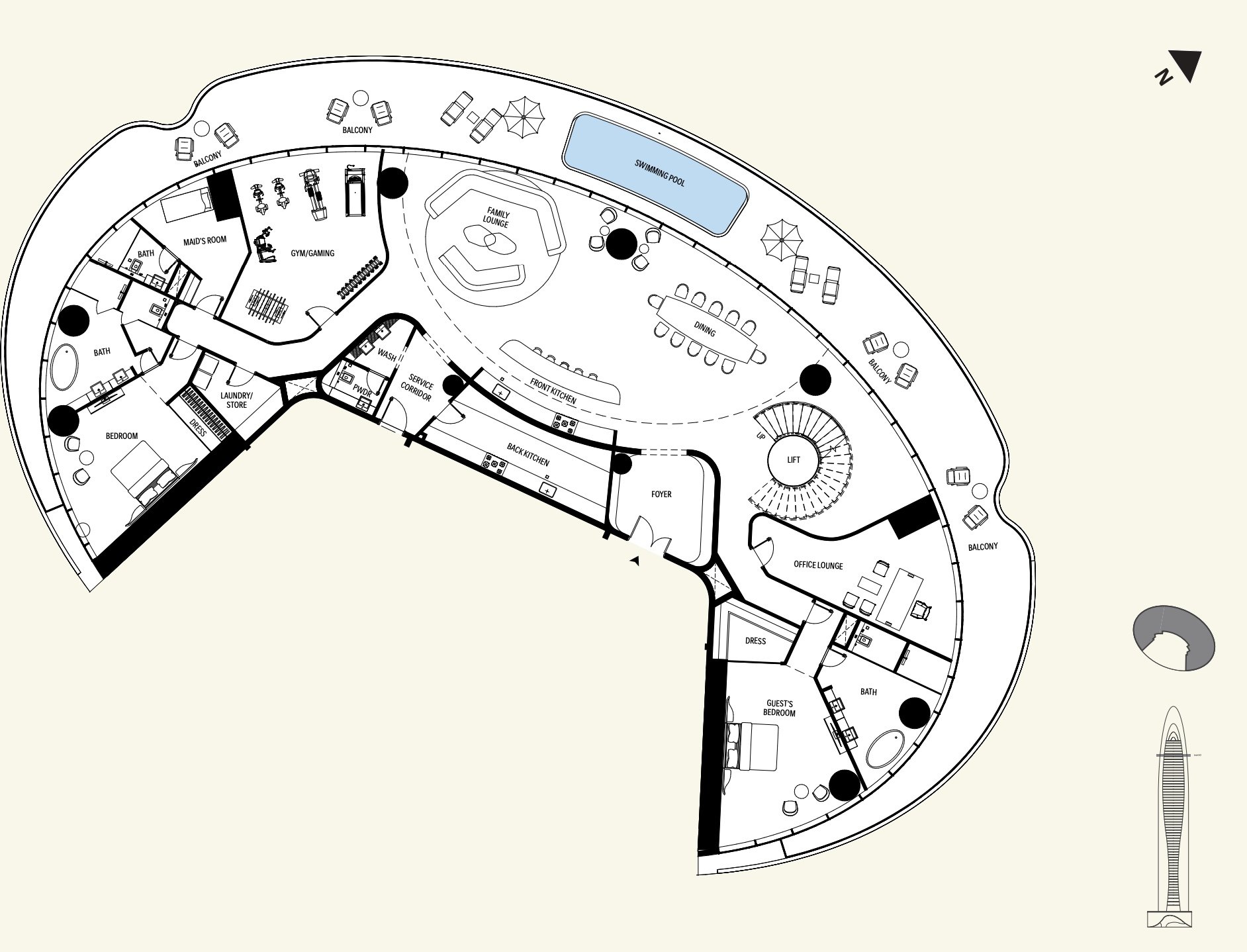 Mercedes-Benz Places by Binghatti Floor Plans